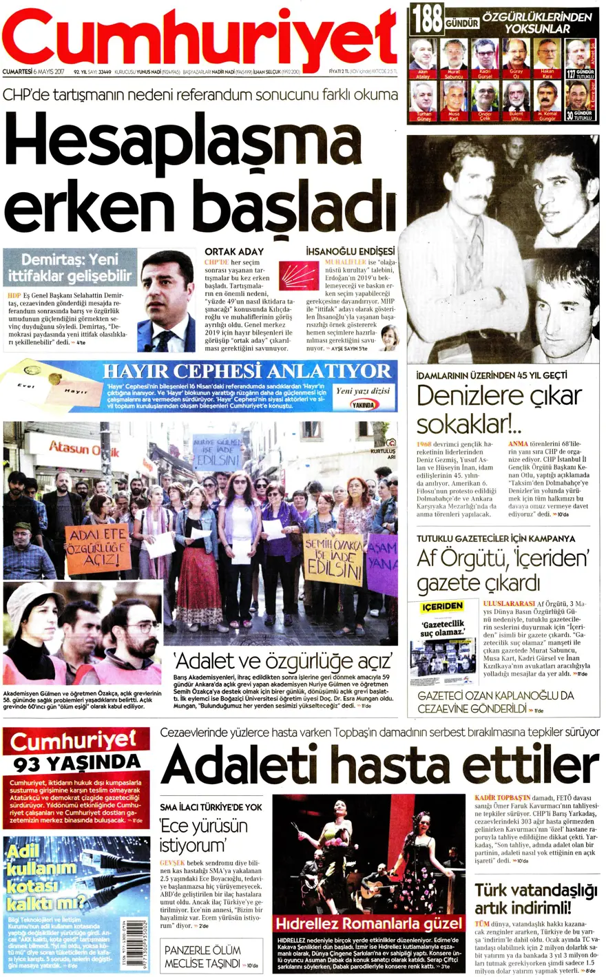 Günün gazete manşetleri - 06.05.2017 5