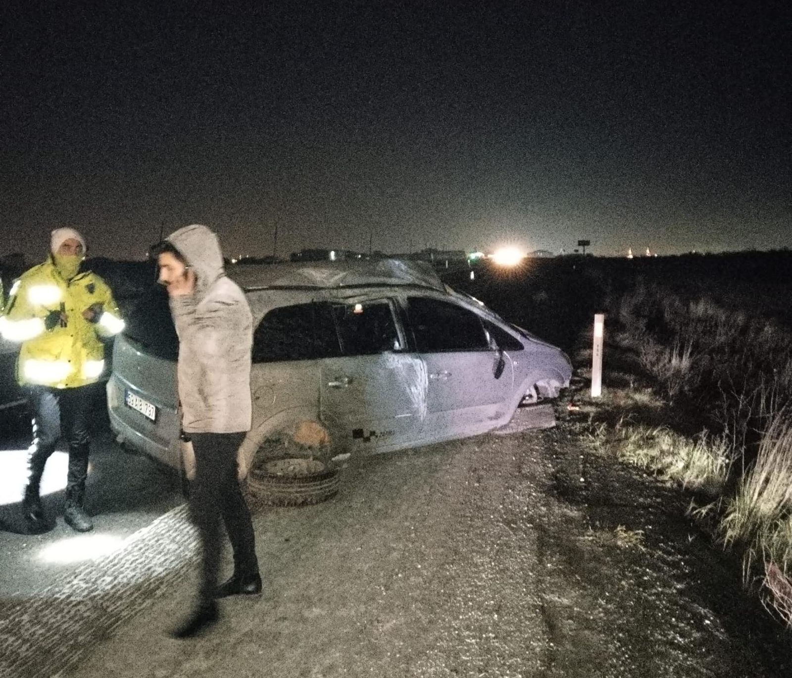 Tekirdağ’da şarampole devrilen otomobilin sürücüsü öldü