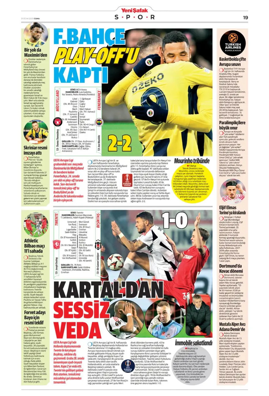 "İki play-off, bir off" (31 Ocak 2025 spor manşetleri) 35 "İki play-off, bir off" (31 Ocak 2025 spor manşetleri) 35