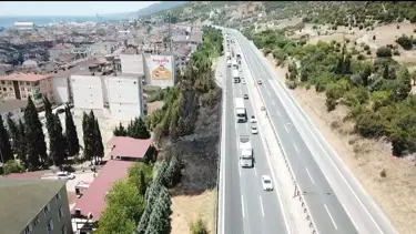 Otoyol kenarındaki ağaçlar yandı: Trafik kısa süre durdu