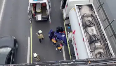 D-100'de feci kaza! Motosiklet tankere çarptı: 1 ölü