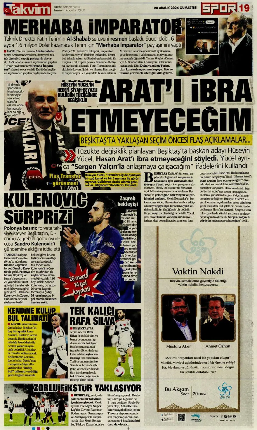"Richarlison bombası" (28 Aralık 2024 spor manşetleri) 15 "Richarlison bombası" (28 Aralık 2024 spor manşetleri) 15