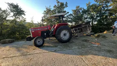 Samsun'da traktör devrildi: 1 ölü, 1 yaralı