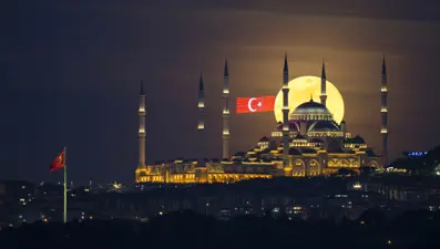 Türkiye'de görsel şölen: Dolunay manzaraları nefes kesti