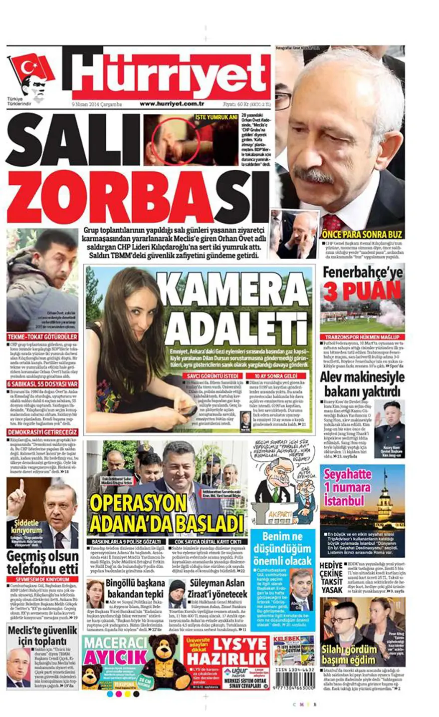 Günün gazete manşetleri - 9 Nisan 2014 2