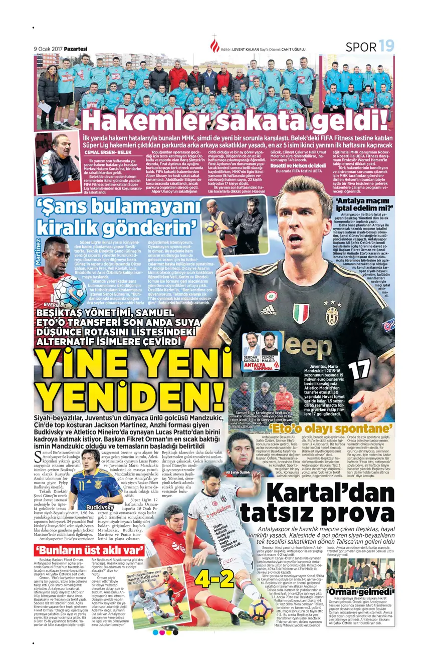 Günün spor manşetleri (09 Ocak 2017) 14