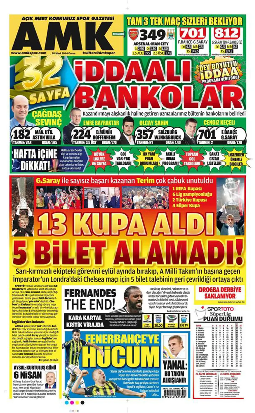 Günün gazete manşetleri - 28 Mart 2014 20