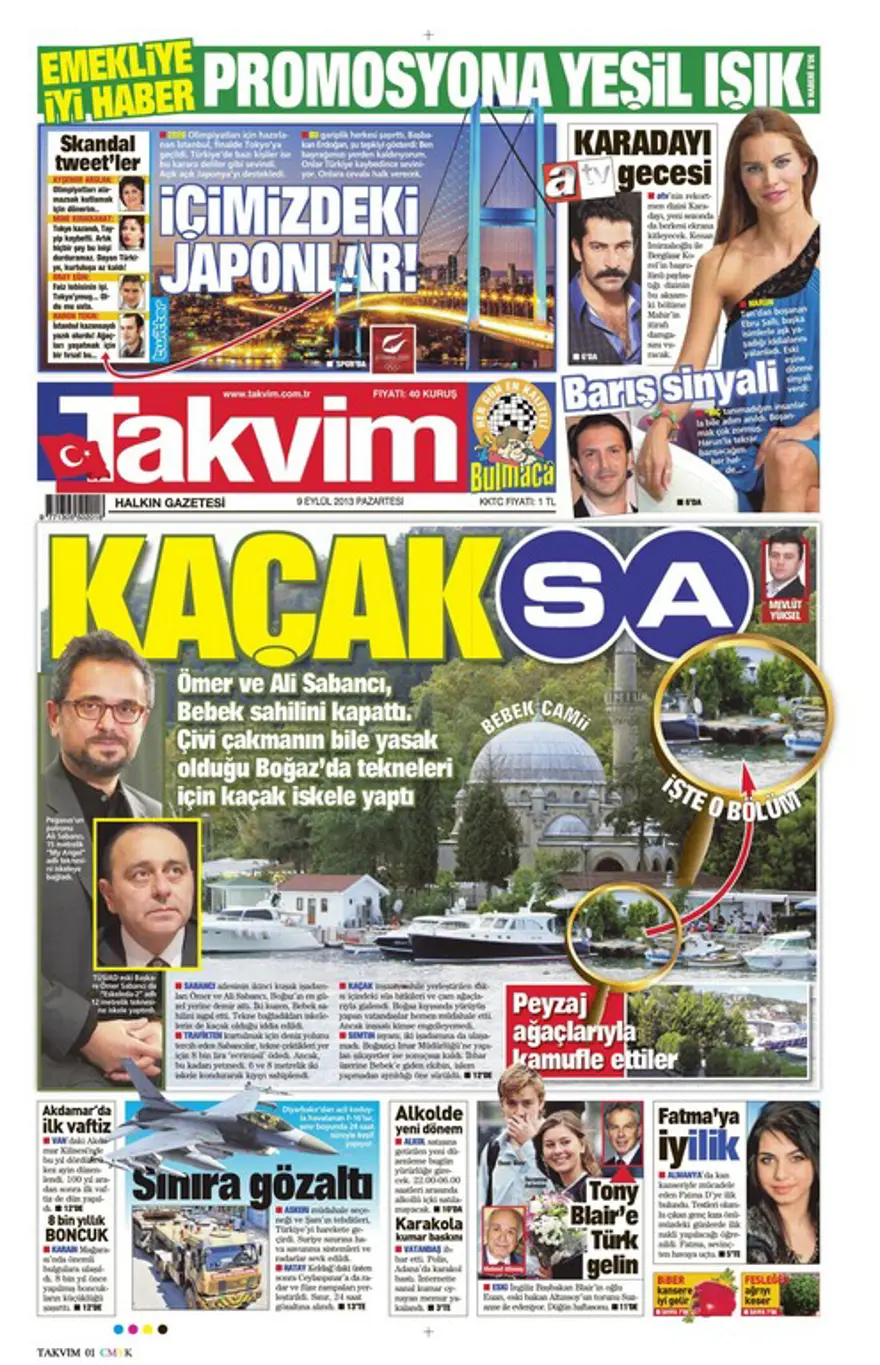 9 Eylül 2013 gazete manşetleri 15