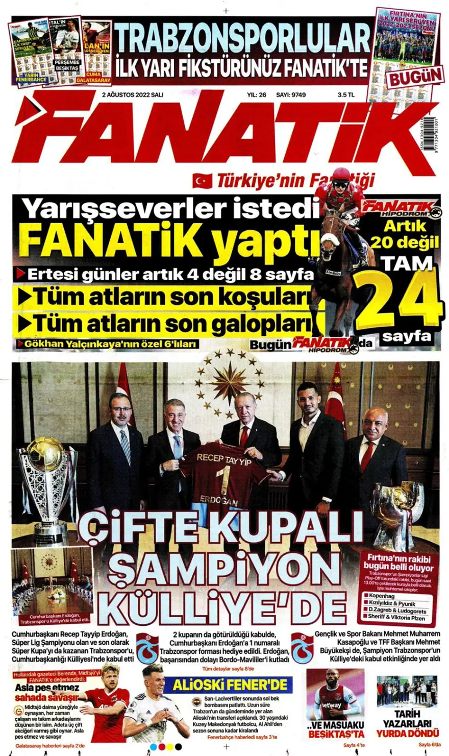 Günün spor manşetleri (2 Ağustos 2022) 11