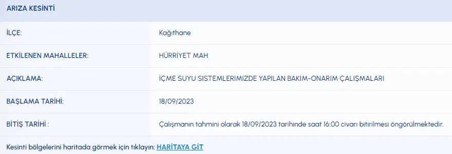 İstanbul'un 8 ilçesinde su kesintisi: Sular ne zaman gelecek? (18 Eylül İSKİ su kesintisi listesi) 1