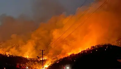 Ankara Nallıhan'da yangın: 2 ev kül oldu, 1 itfaiye eri yaralandı