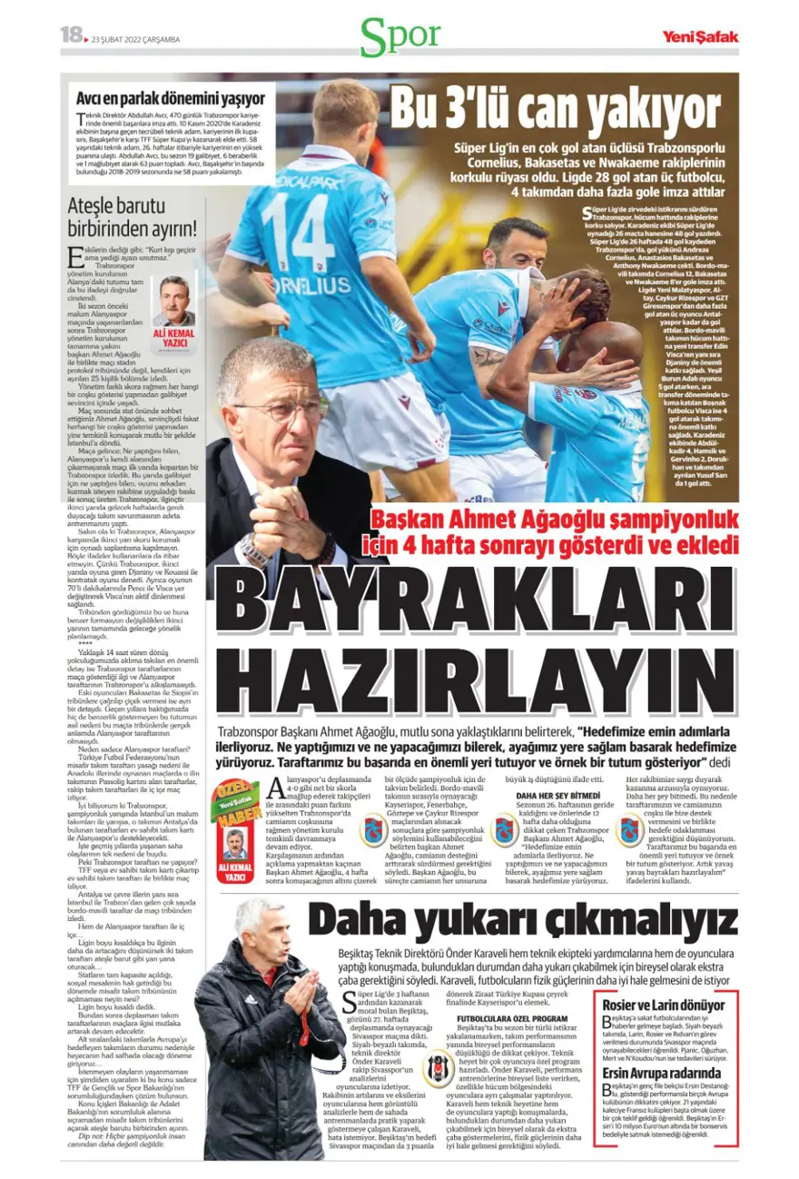 Günün spor manşetleri (23 Şubat 2022) 18