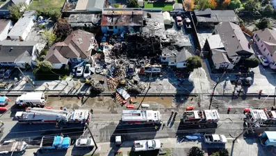 İşçiler gaz hattına zarar verdi, mahalle enkaza döndü