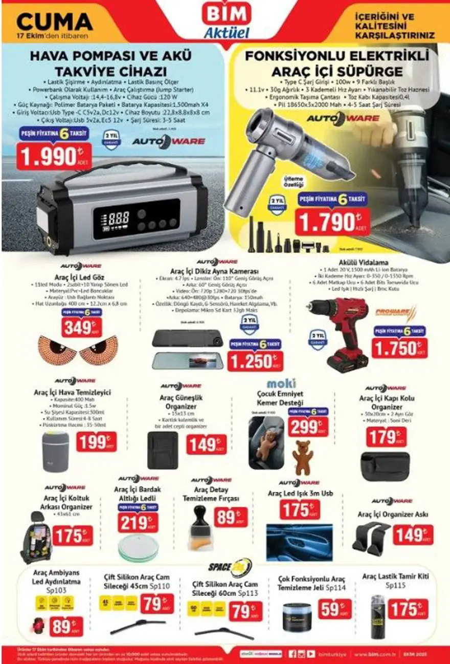 SATIŞTA: BİM 17 Ekim aktüel kataloğu 2025: Cuma günü televizyon, çay makinesi, mini buzdolabı ve otomobil ürünleri geliyor 3