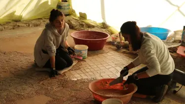 Pompeiopolis Antik Kenti'nde mozaikler yerine yerleştirildi