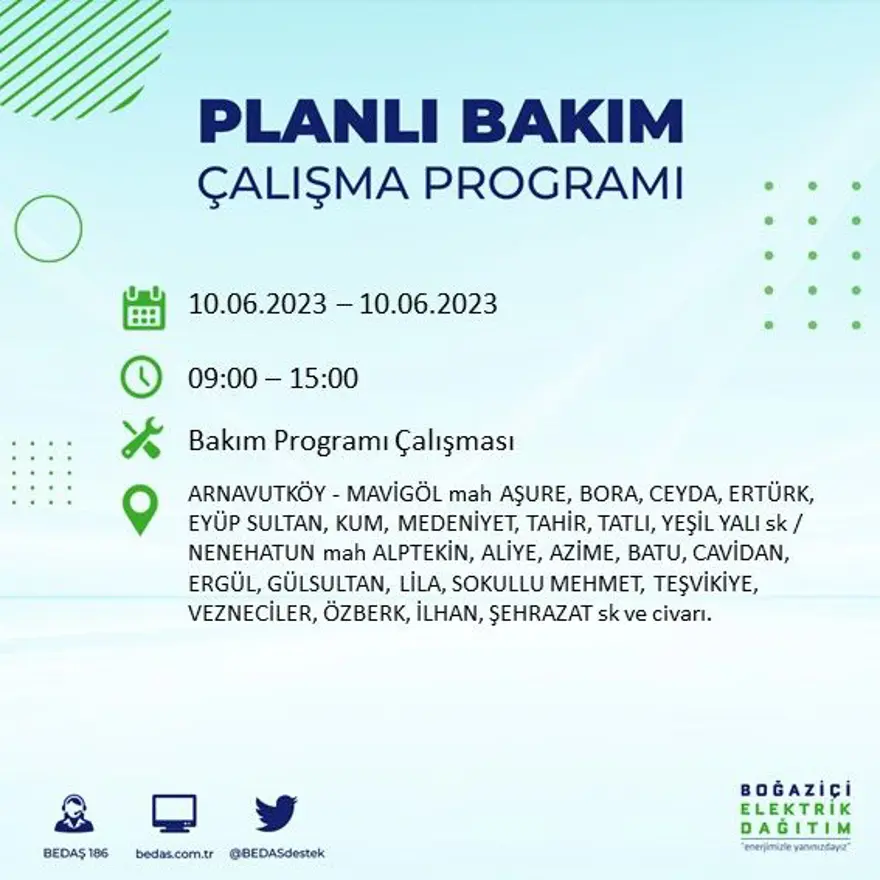 İstanbul'un birçok ilçesinde elektrik kesintisi: BEDAŞ kesinti programını paylaştı 1