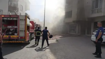 Kilis'te tekstil atölyesinde yangın