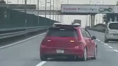 Makas atan sürücüye ceza