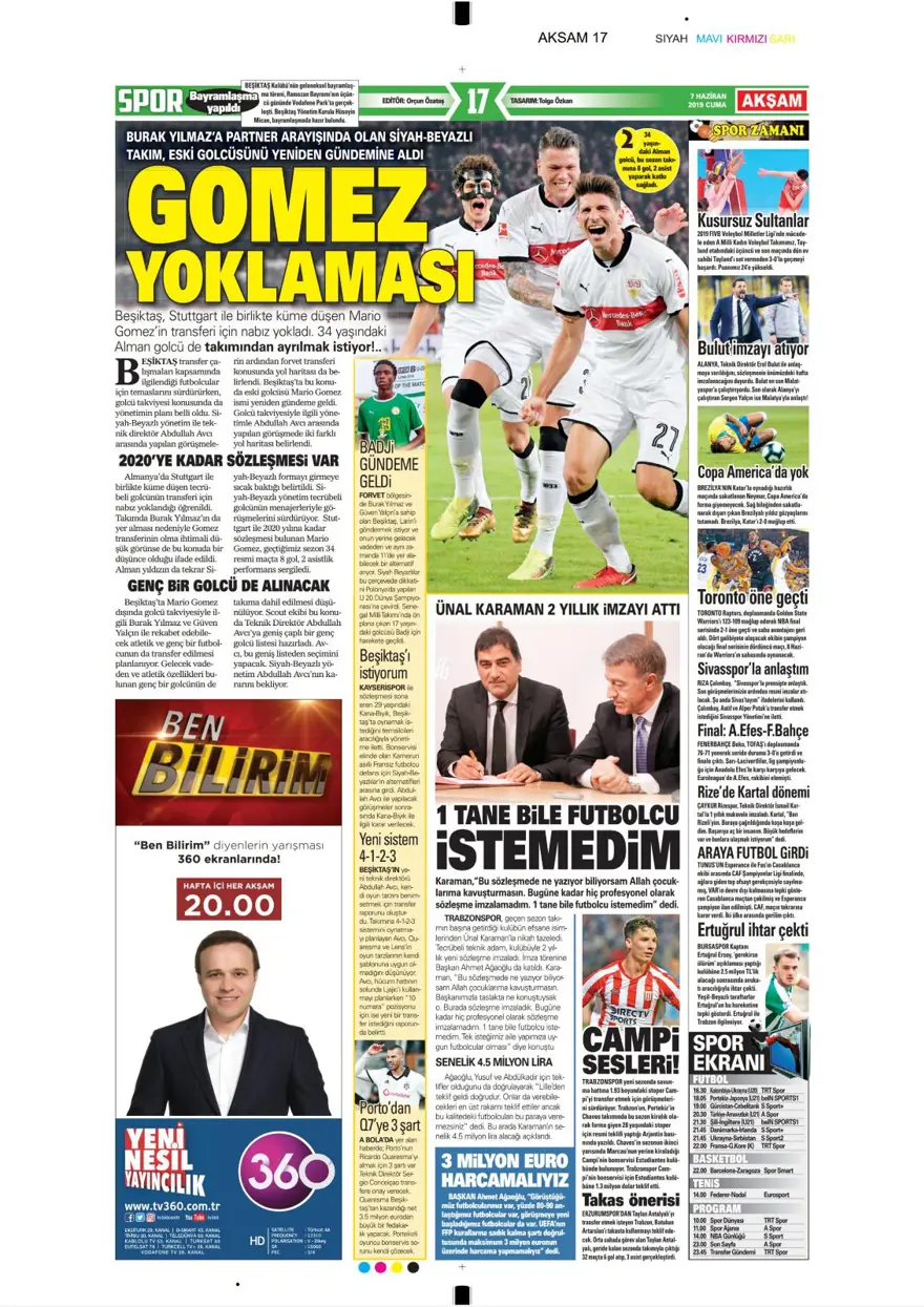 Günün spor manşetleri (7 Haziran 2019) 4