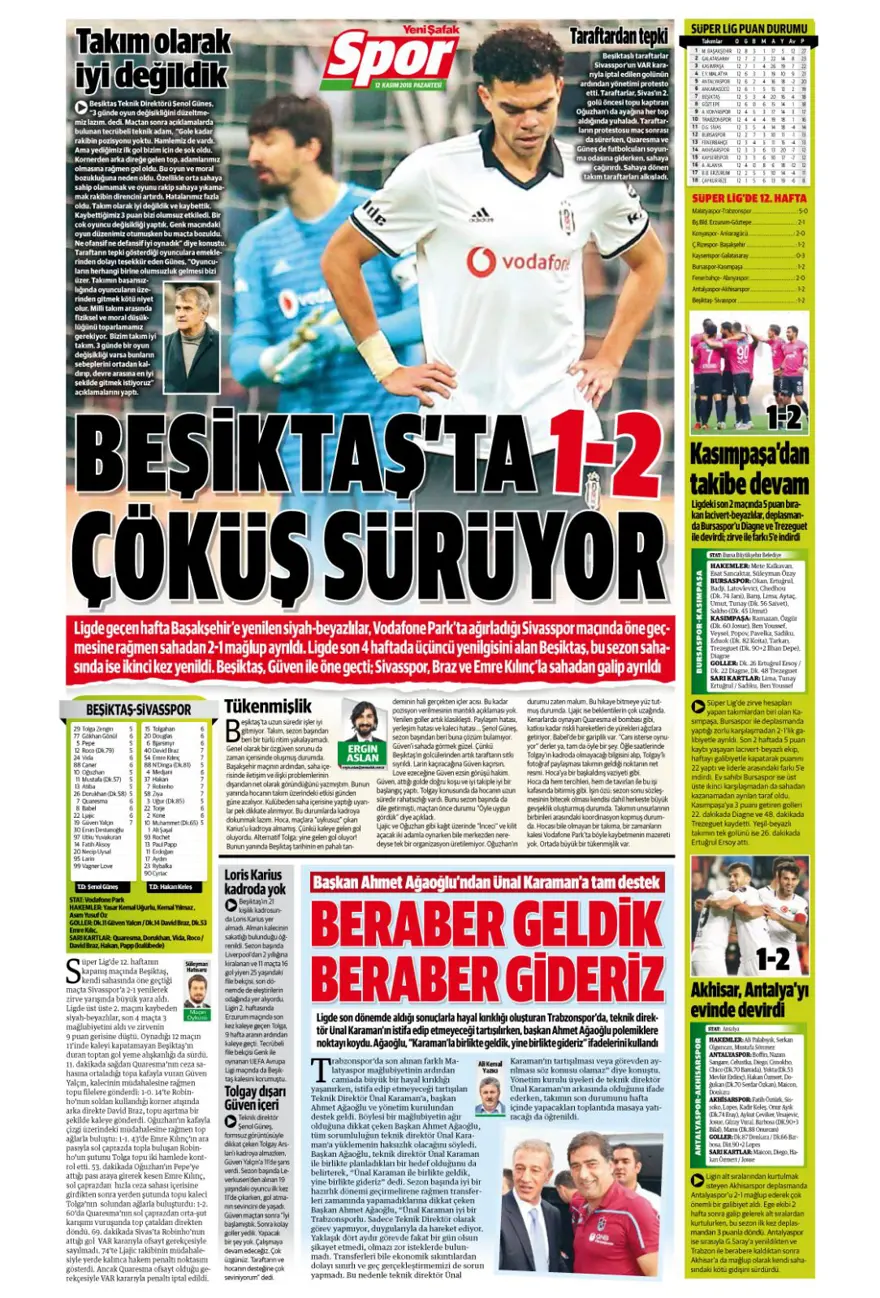 Günün spor manşetleri (12 Kasım 2018) 24
