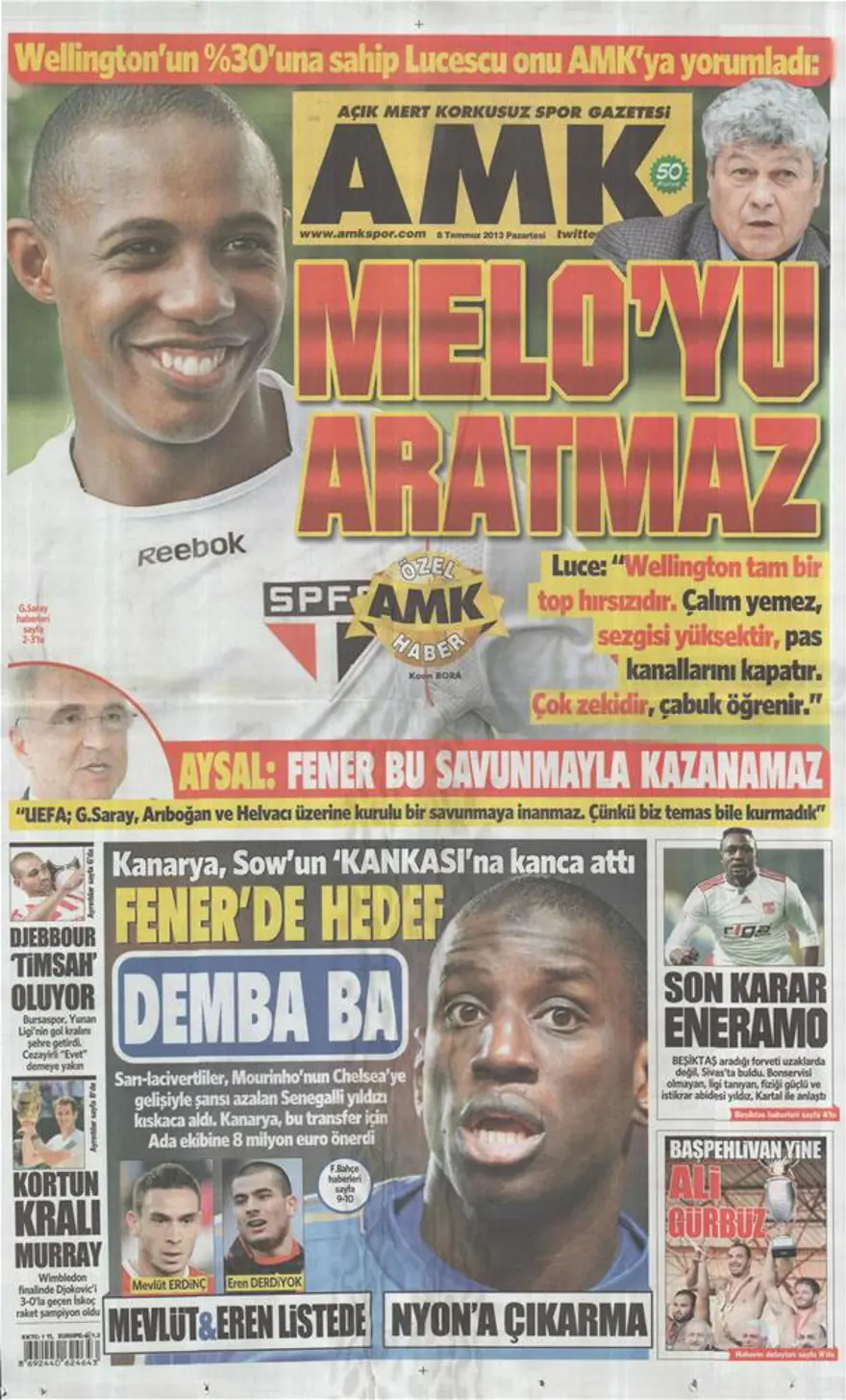 8 Temmuz 2013 gazete manşetleri 1