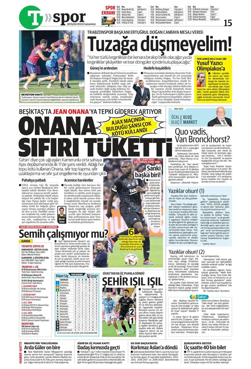 "Ziyech'in üstü çizildi" (28 Eylül 2024 spor manşetleri) 7 "Ziyech'in üstü çizildi" (28 Eylül 2024 spor manşetleri) 7