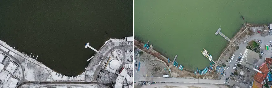 Bursa'daki Gölyazı kar güzelliğine hasret kaldı 4