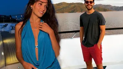 Hakan Sabancı'dan sevgilisi Hande Erçel ile tatil pozu