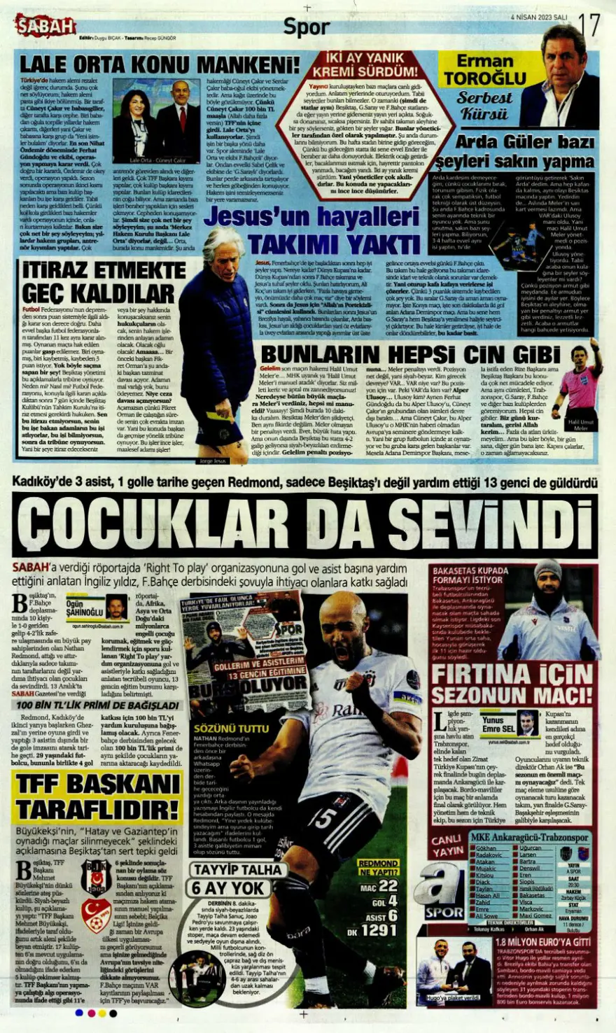 Günün spor manşetleri (4 Nisan 2023) 10 Günün spor manşetleri (4 Nisan 2023) 10