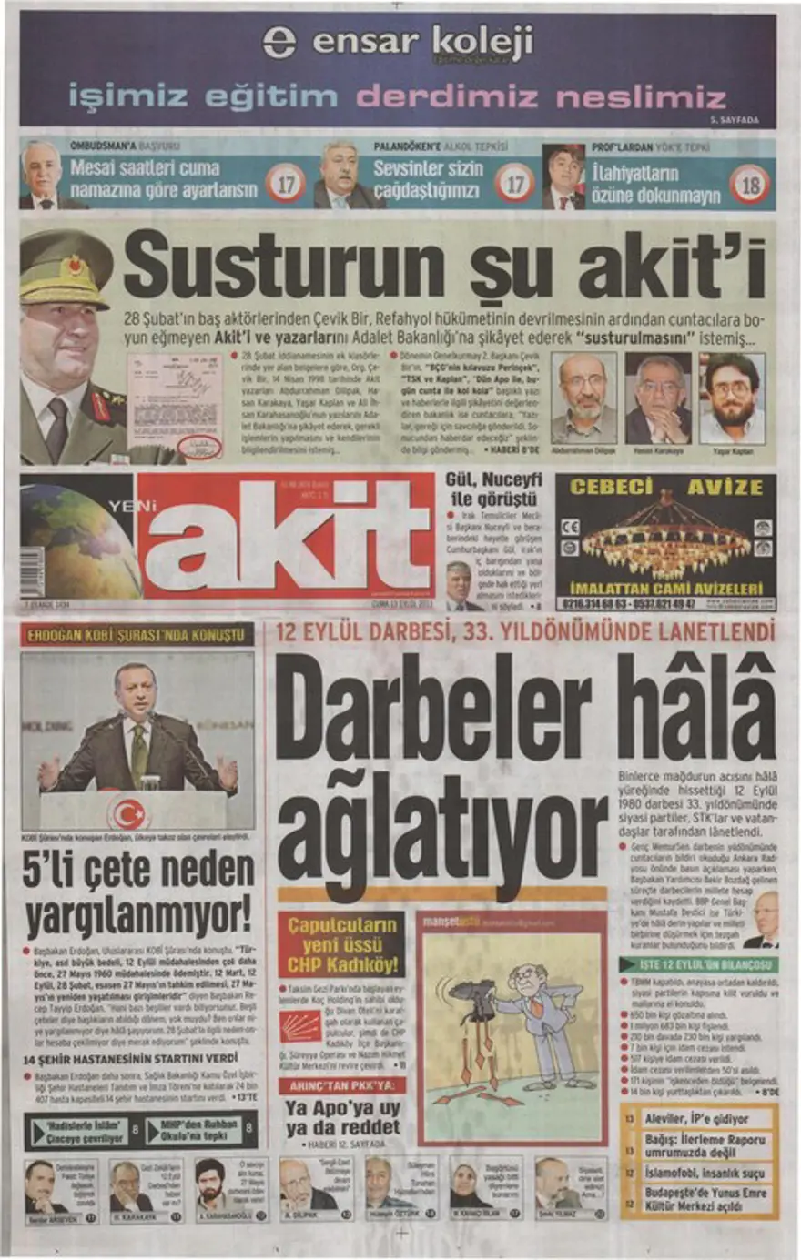 Günün Manşetleri- 13 Eylül 2013 14 Günün Manşetleri- 13 Eylül 2013 14