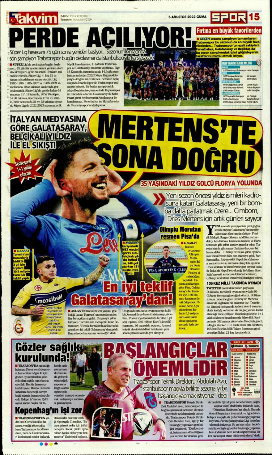 Günün spor manşetleri (5 Ağustos 2022) 14