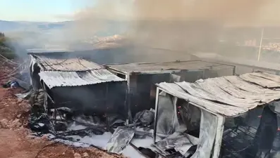 Bilecik'te işçilerin kaldığı konteynerde yangın