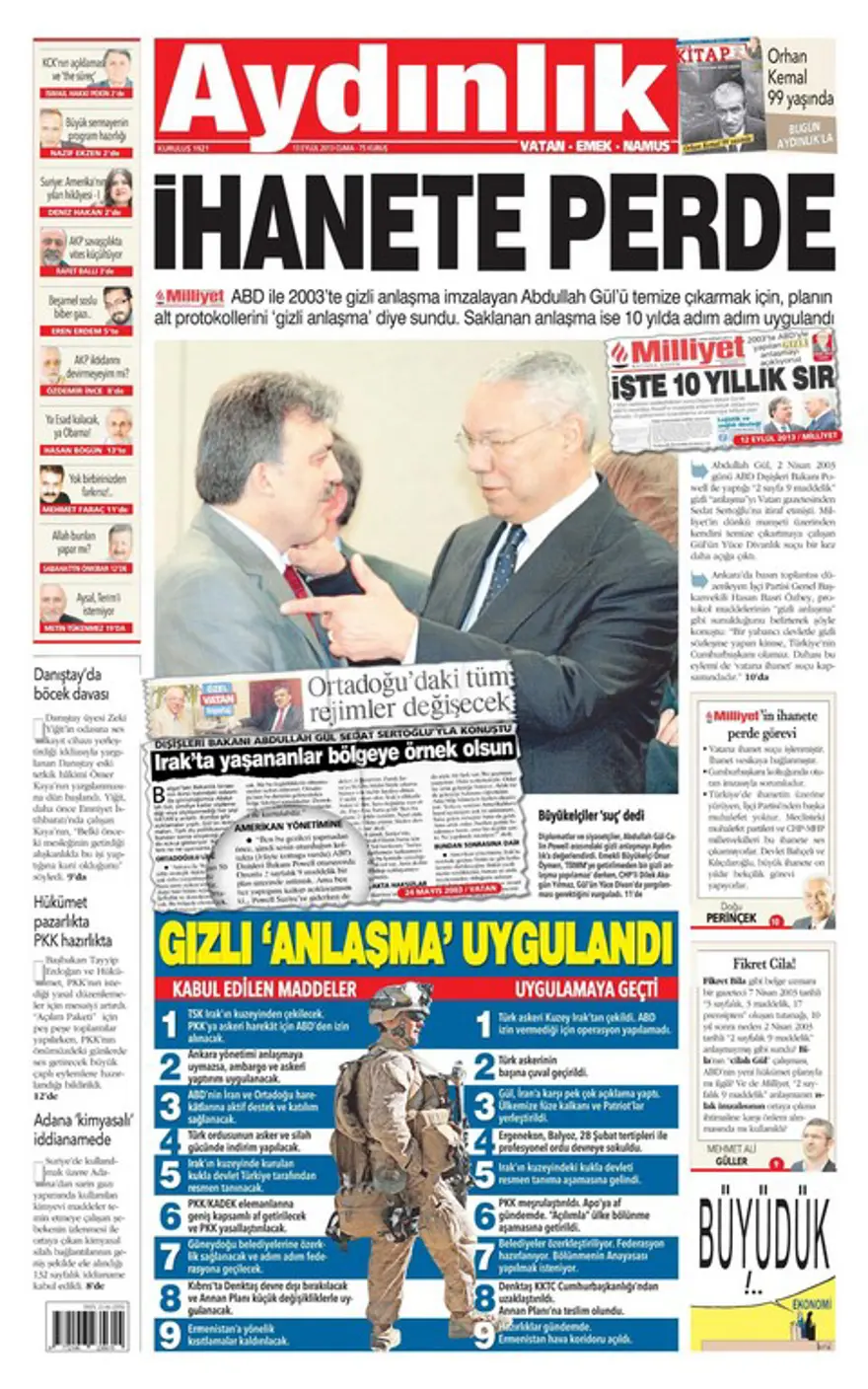 Günün Manşetleri- 13 Eylül 2013 12 Günün Manşetleri- 13 Eylül 2013 12