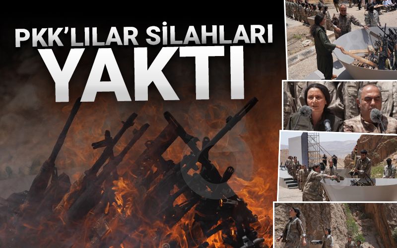 30 PKK'lı silahlarını yaktı: Görüntüler paylaşıldı