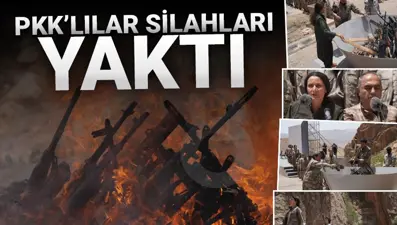 30 PKK'lı silahlarını yaktı: Görüntüler paylaşıldı