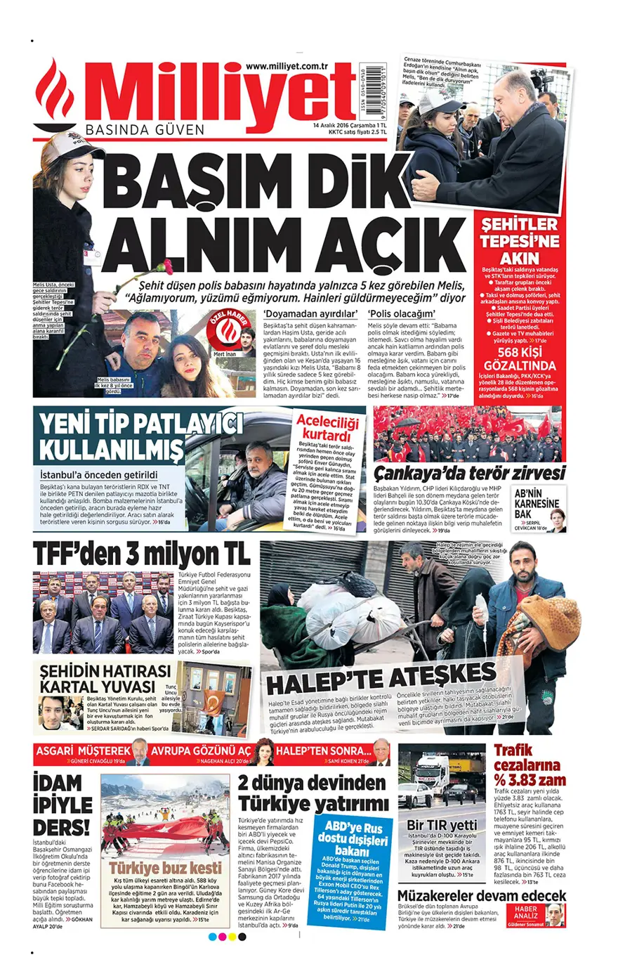 Günün gazete manşetleri - 14 Aralık 2016 1