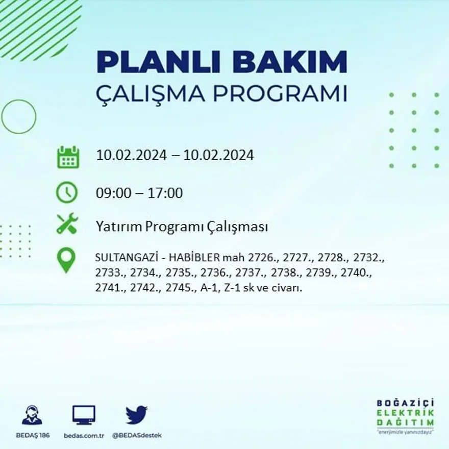 İstanbul'un 17 ilçesinde elektrik kesintisi yaşanacak: Elektrikler ne zaman gelecek? (10 Şubat BEDAŞ kesinti programı) 34 İstanbul'un 17 ilçesinde elektrik kesintisi yaşanacak: Elektrikler ne zaman gelecek? (10 Şubat BEDAŞ kesinti programı) 34