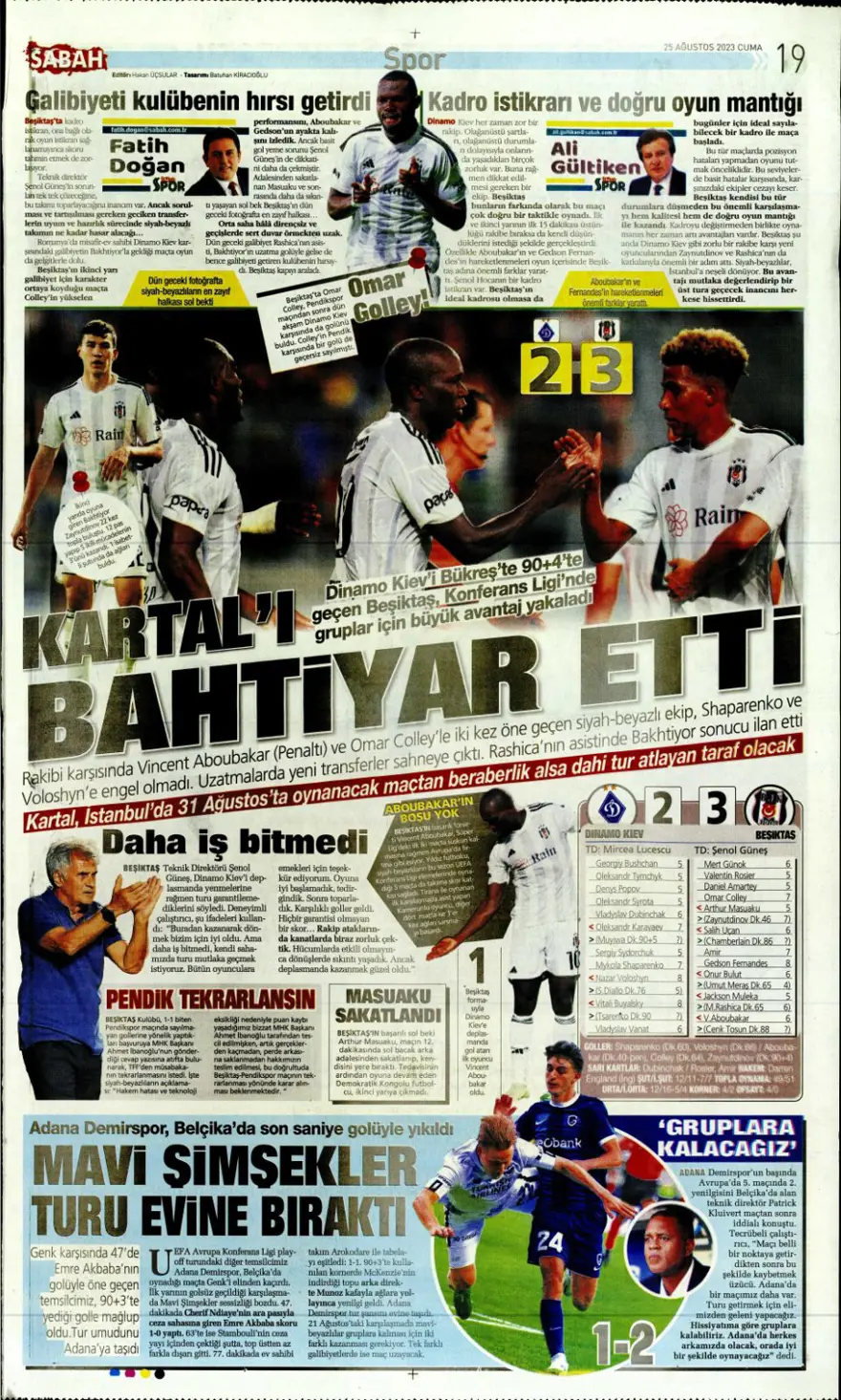 "Aslan'da son aday Salih Özcan" (25 Ağustos 2023 spor manşetleri) 8