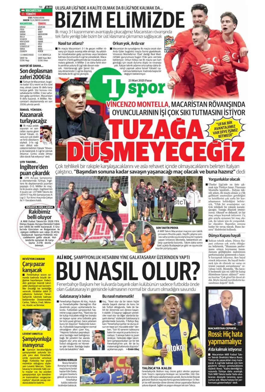 "A ligi için son viraj" (23 Mart 2025 spor manşetleri) 17 "A ligi için son viraj" (23 Mart 2025 spor manşetleri) 17