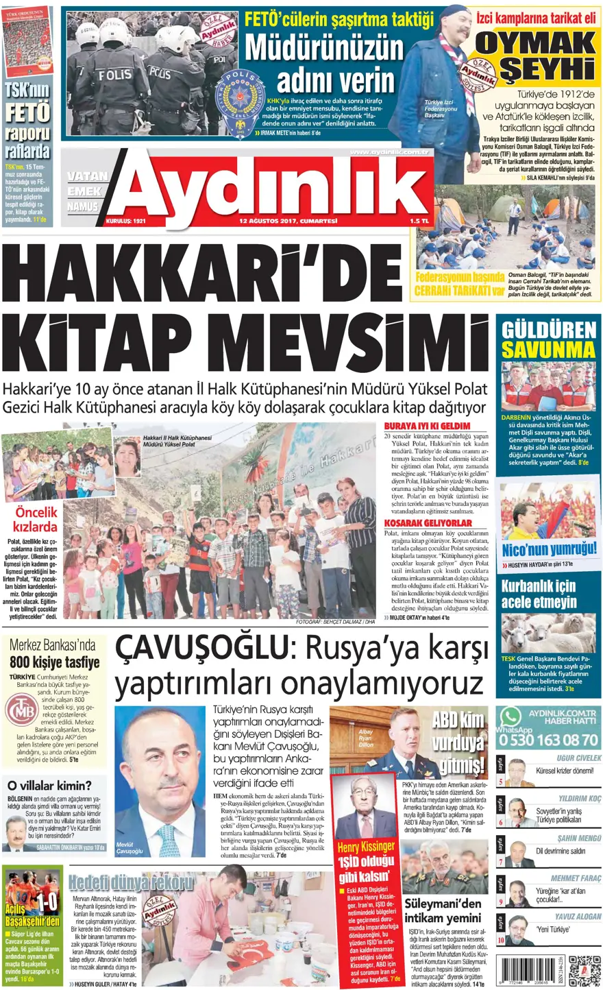 Günün gazete manşetleri - 12.08.2017 12 Günün gazete manşetleri - 12.08.2017 12