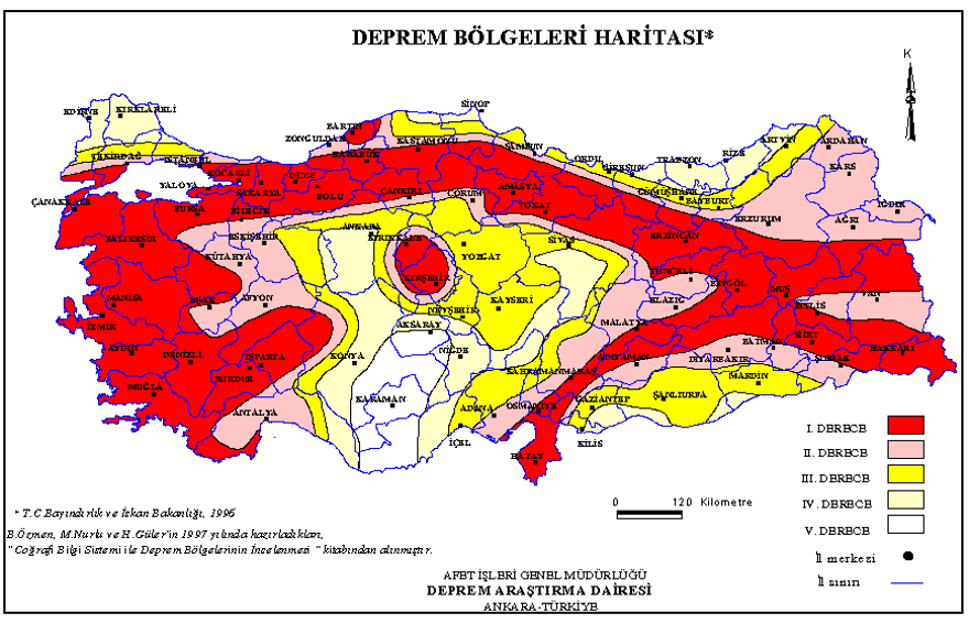 TÜRKİYE DEPREM RİSK HARİTASI 3