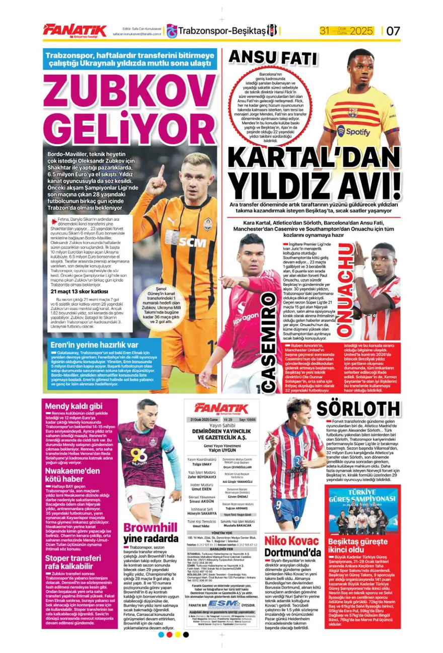 "İki play-off, bir off" (31 Ocak 2025 spor manşetleri) 14 "İki play-off, bir off" (31 Ocak 2025 spor manşetleri) 14