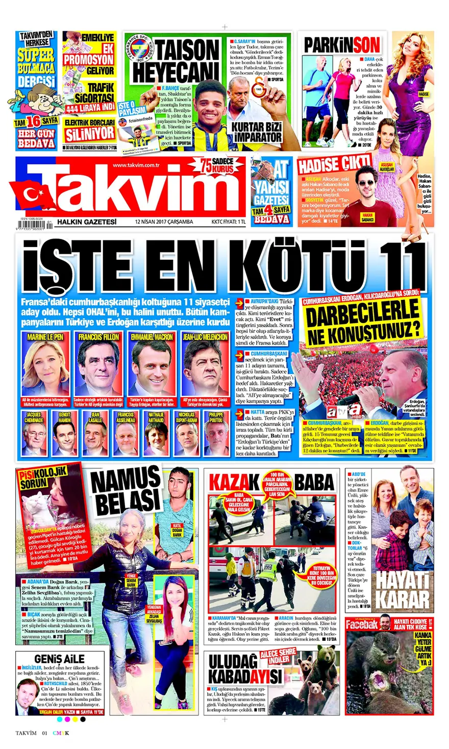 Günün gazete manşetleri - 12 Nisan 2017 5