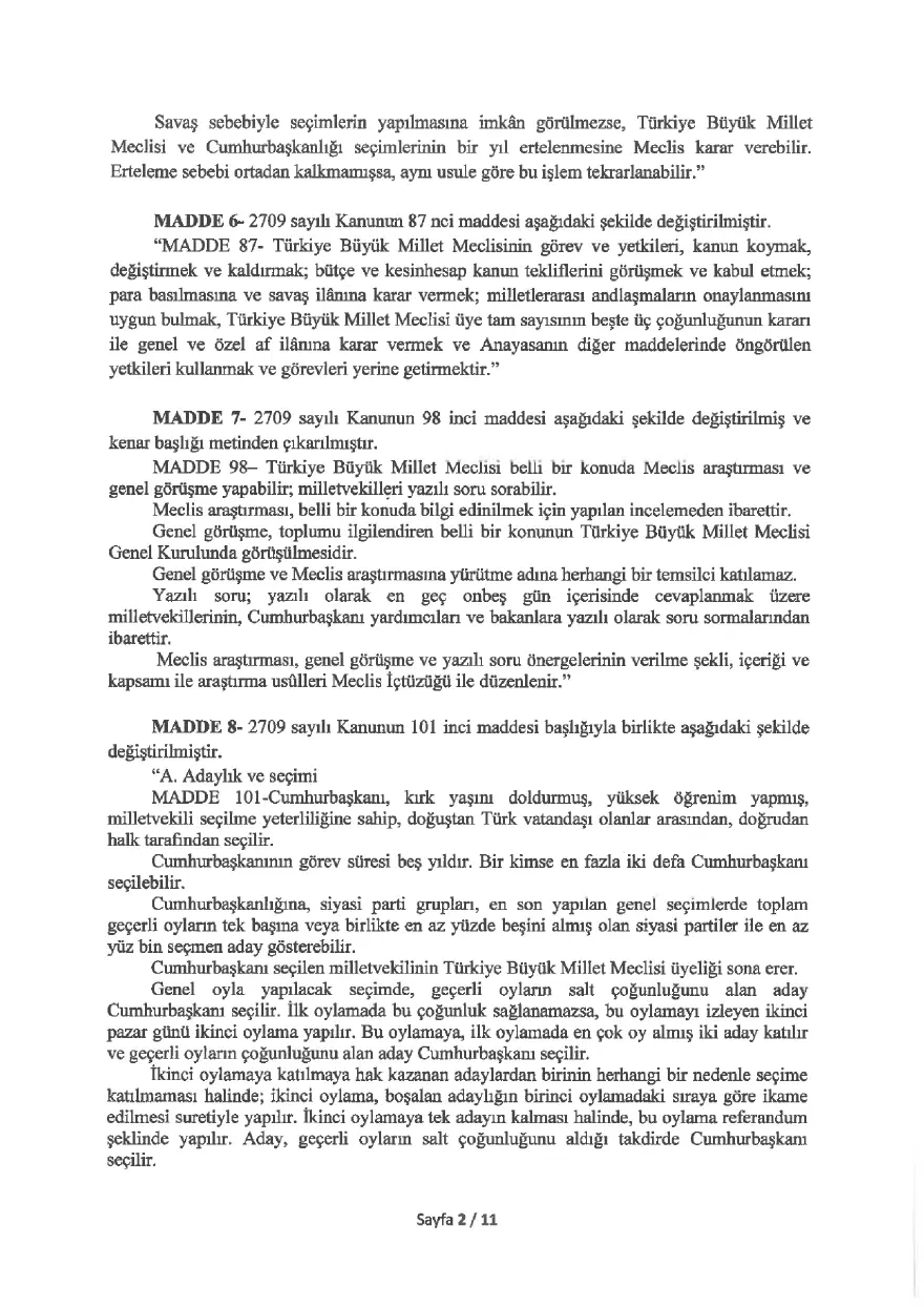 referandum, anayasa değişikliği 2