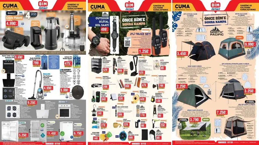 BİM Aktüel Katalog 20 Haziran Cuma 2025: BİM'de bu hafta; Elektronik ürünler, kamp malzemeleri, akıllı robot süpürge ve drone 