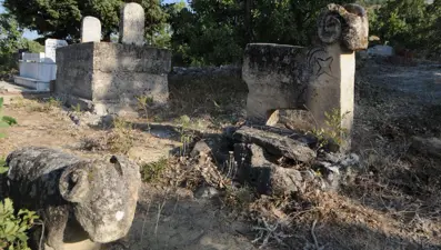 Koçbaşı ve taş işlemeli mezarlar definecilerin talanına uğradı