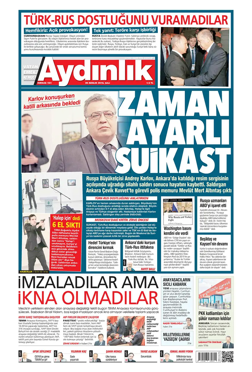 Günün gazete manşetleri - 20 Aralık 2016 9