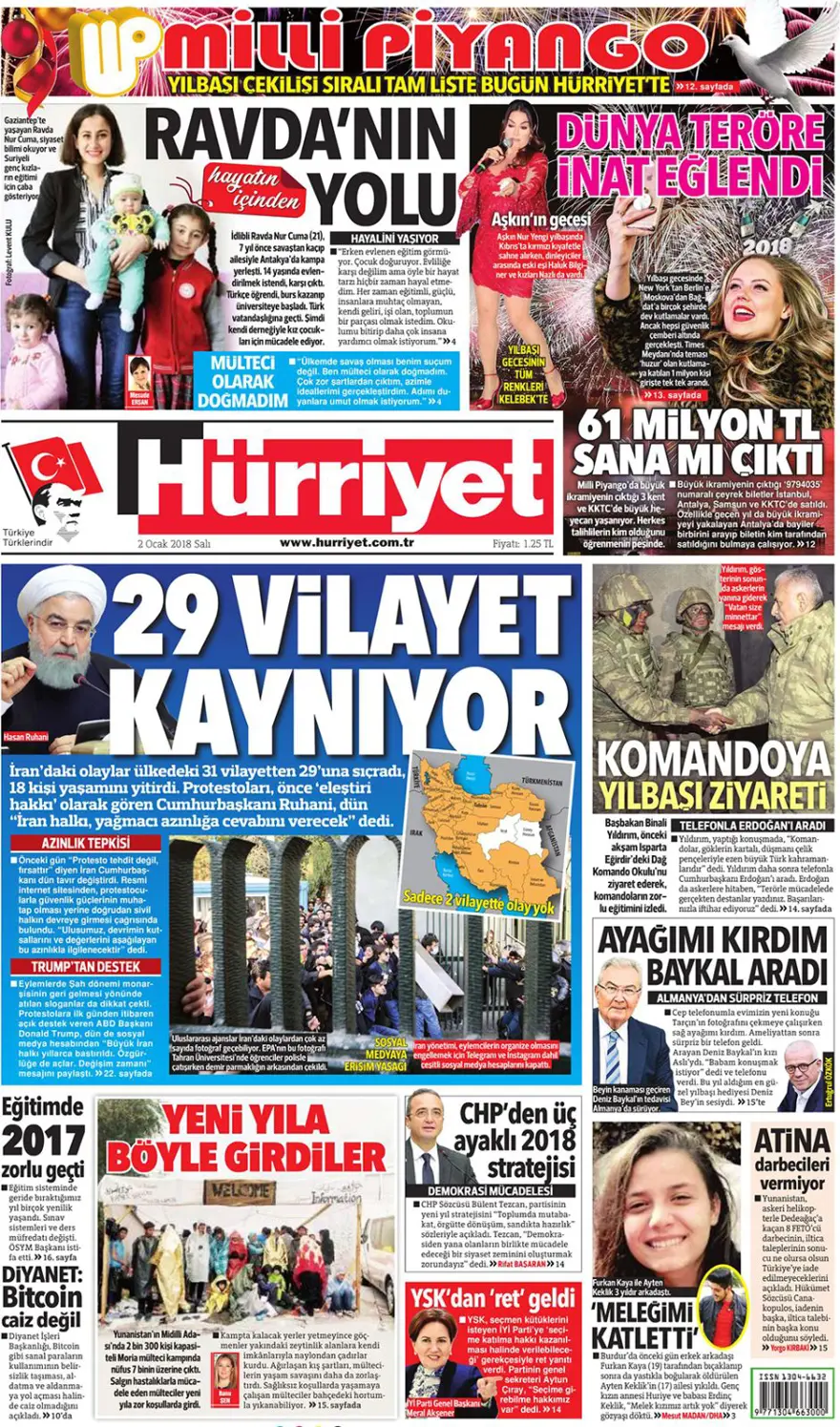 Günün gazete manşetleri - 2 Ocak 2018 4
