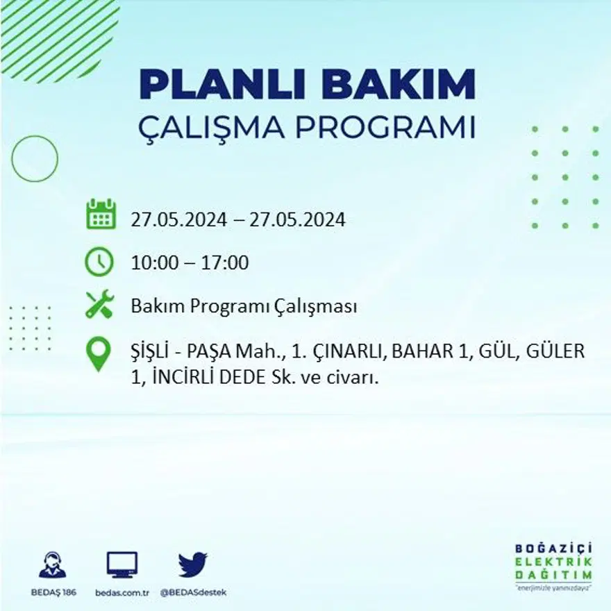 İstanbul'un 21 ilçesinde elektrik kesintisi: Elektrikler ne zaman gelecek? (27 Mayıs BEDAŞ kesinti programı) 47