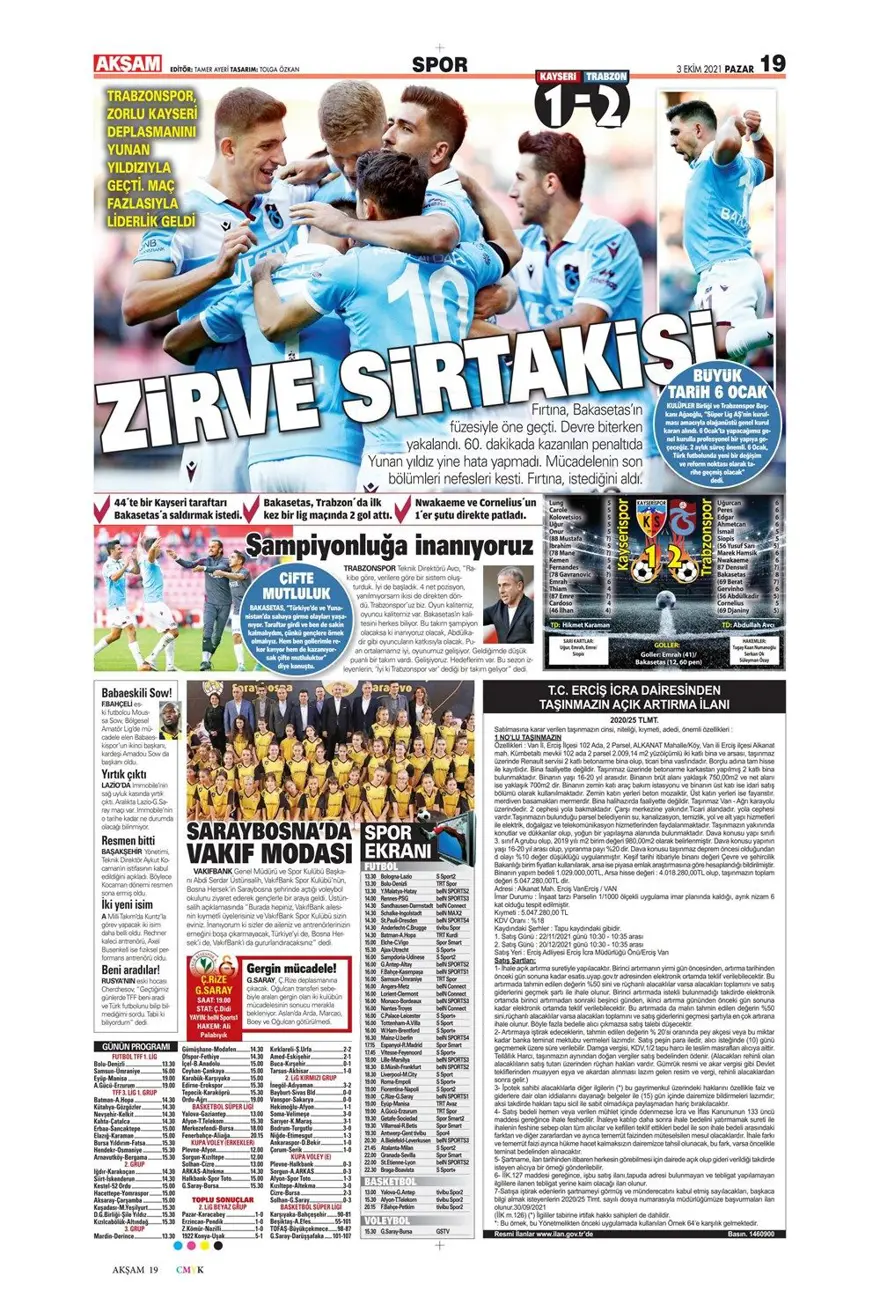 Günün spor manşetleri (03 Ekim 2021) 4